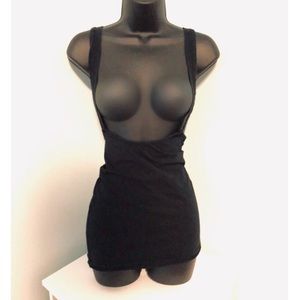 ROMWE Black Mini Suspender Skirt